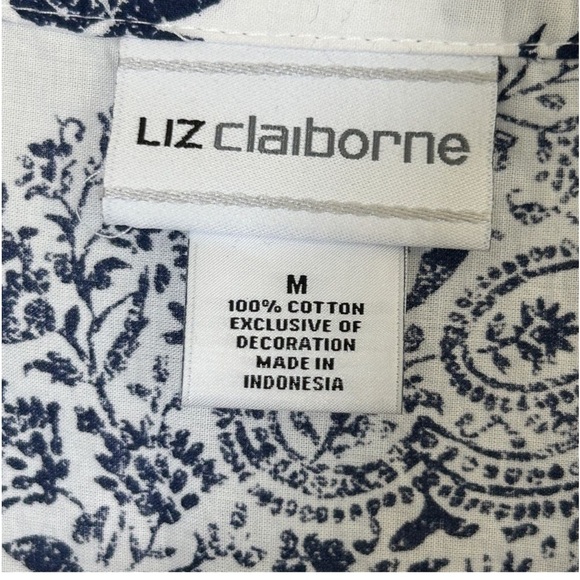 Liz Claiborne blue & white tunic. Size Medium. Excellent - like new - condition. - Picture 5 of 8